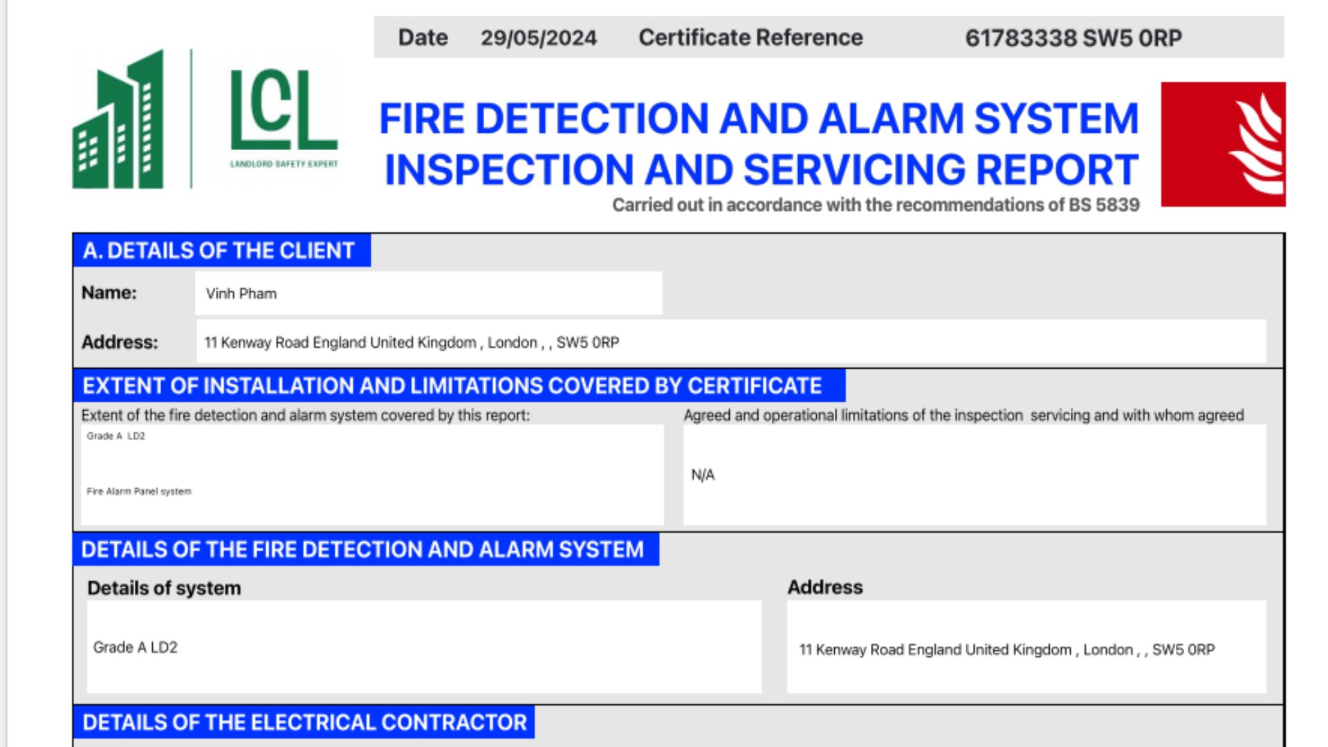 Fire Safety Certificate for Flats in the UK